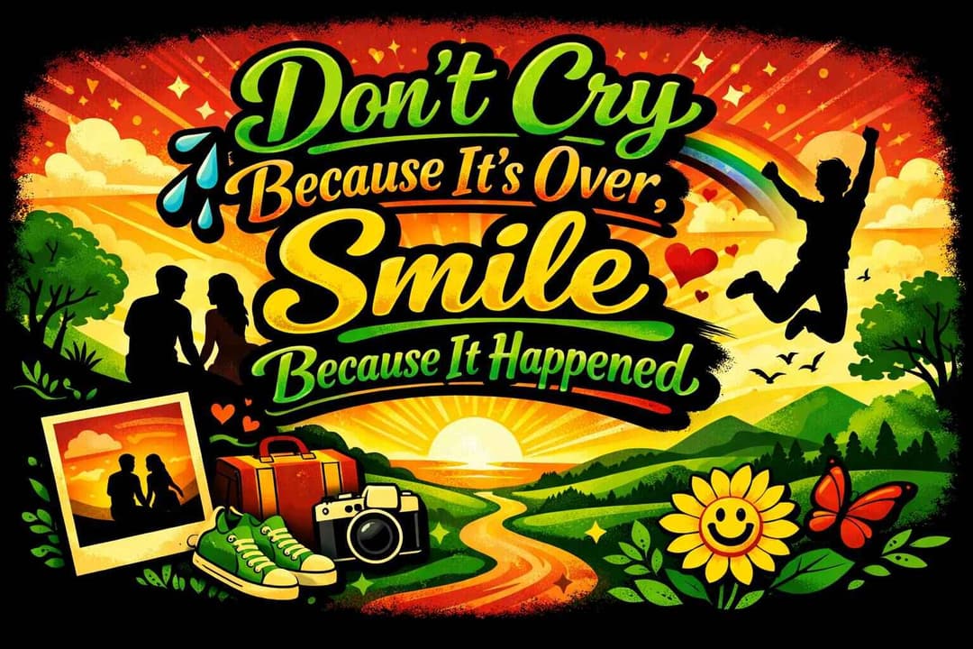 Don't Cry Because It's Over Smile Because It Happened